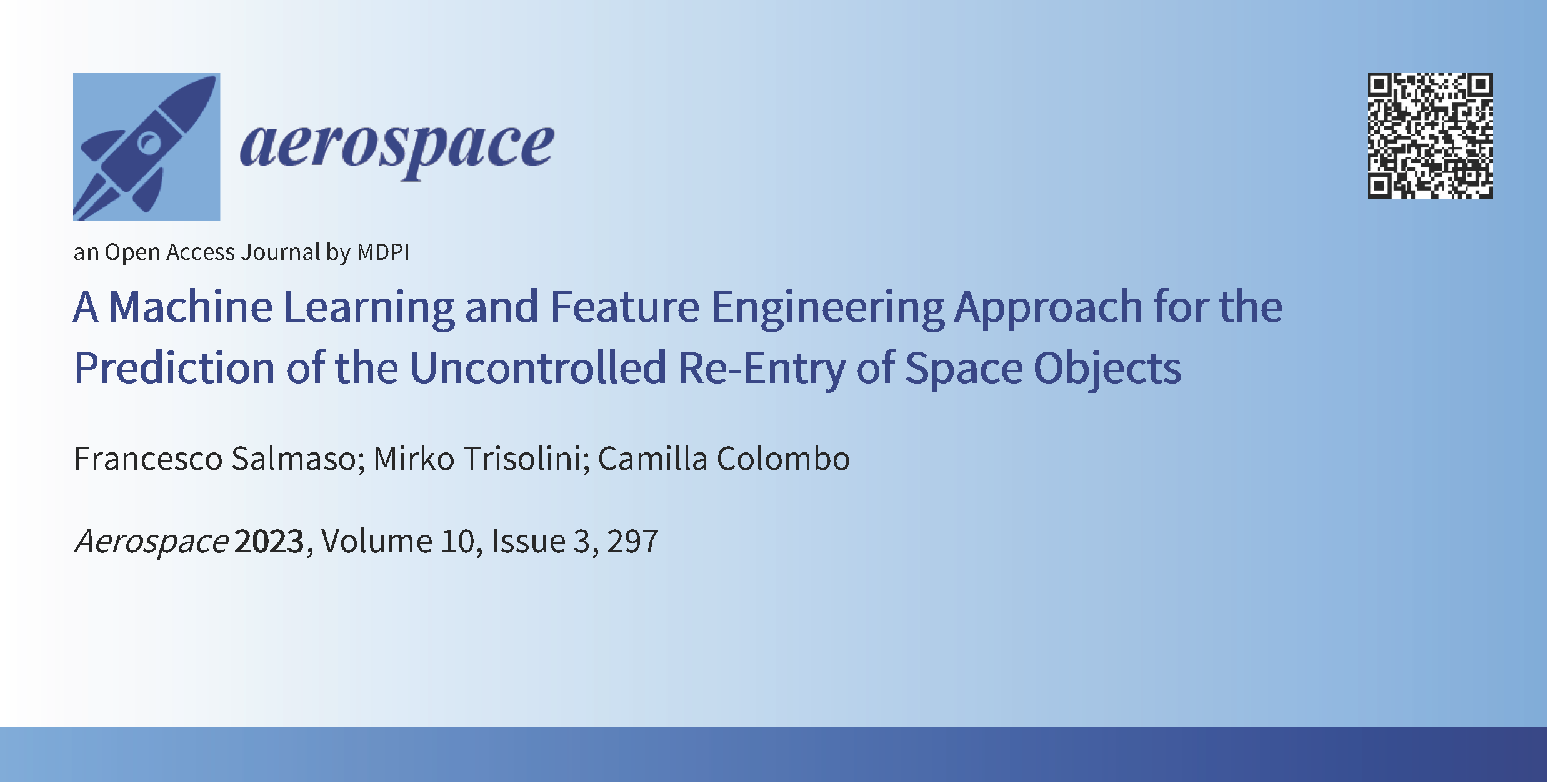 MDPI Aerospace paper on re-entry predictions using Machine Learning