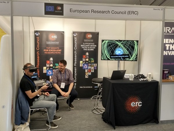 COMPASS team at the ERC stand in Ecsite 2019