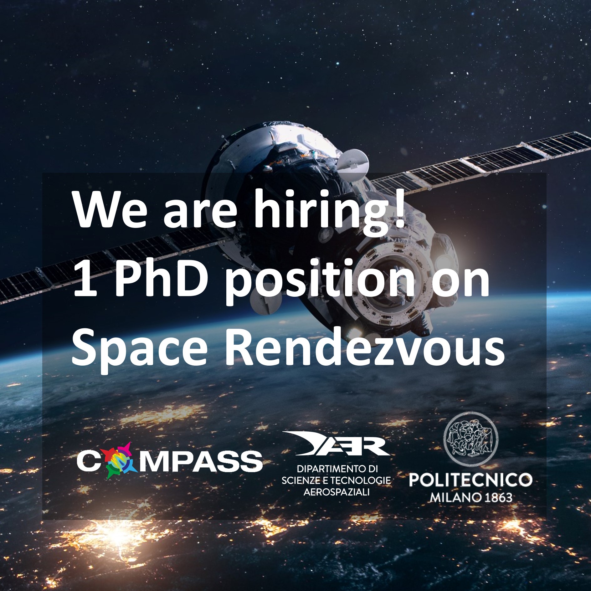 One PhD position open in our team on Space Autonomous Rendezvous in Low Earth Orbit